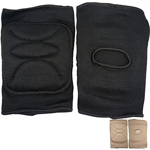 DANCEYOU Knee Pads Brace Sport Support thick Sponge Anti-Slip Collision for Teenager and Adult Dance Yoga Volleyball Exercise Garden, Black, S