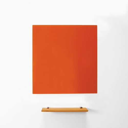 MagniPlan Magnetic Glass Wipe Board for Office, Meeting Room, Classroom, Home Office, Playroom and Bedroom - 600mm x 450mm - Orange