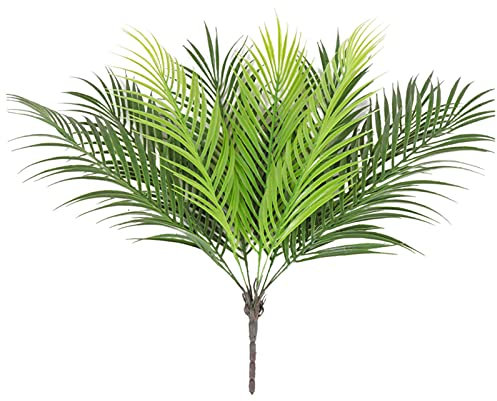 AIVORIUY Palmera Artificial Arbusto Hoja de Palma Tropical con Tallos Selva Planta Verde Vegetación, Safari Hojas Simulación Plantas Tropicales Decoraciones de Fiestas Hawaianas Arreglo Floral Florero