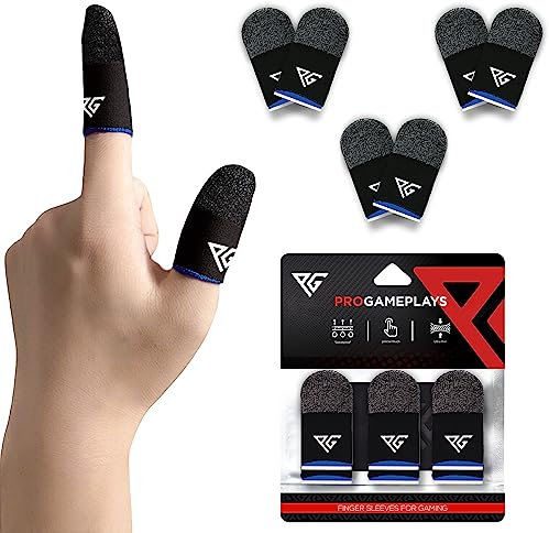 Progameplays Manchons de doigts pour jeux, téléphone portable de morue, respirants, anti-transpiration, anti-sécheresse, compatibles avec les téléphones de jeu, gants ultra sensibles (hybride mixte)