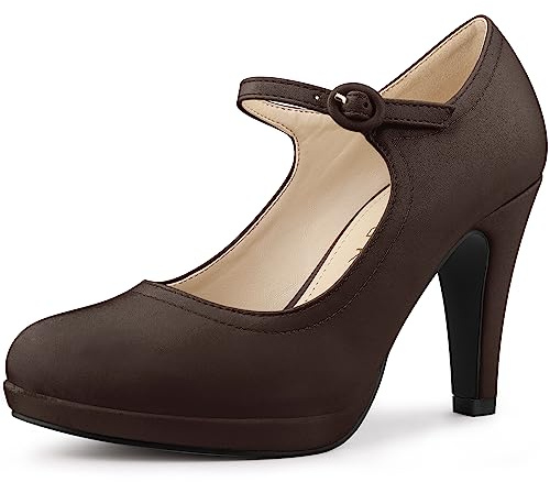 Allegra K Women's Platform Chunky Heel Sandals Pumps Coffee 4 UK/Label Size 6.5 US