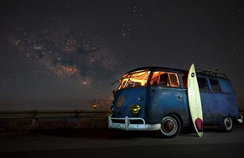 8332A Papier peint photo intissé Motif voitures anciennes 400 x 260 cm (8332A) Style vintage Avec colle Papier peint non tissé Décoration murale moderne Poster panoramique XXL