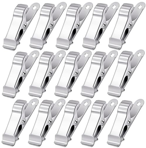 SamHeng 15 Piezas Plata Abrazaderas de Resorte, 4cm Mini Pinzas de Resorte de Metal Pinzas de Cocodrilo Clip de Cables Abrazaderas de Sujeción Clip de Papel para Carpintero Estudio Fotografía Fondos
