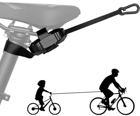 Bike Tow Rope for Kids, 8.2FT Auto-Retractable Bicycle Tow Strap, Black, 1P
