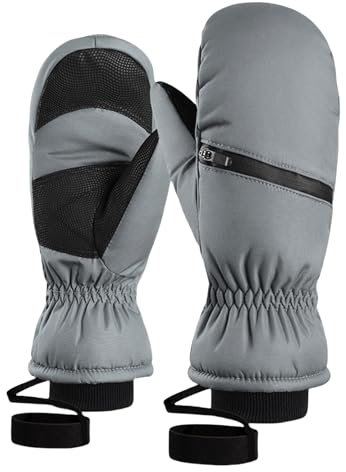 YUGSHNKFC Ski-Fäustlinge für Damen und Herren, Winterhandschuhe, wasserabweisend, Skihandschuhe, warme Handschuhe, Snowboard-Fäustlinge, Touchscreen-Handschuhe