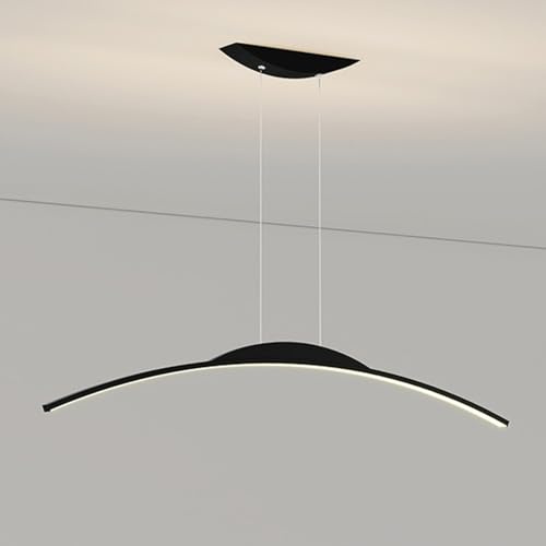 Lámpara Colgante Lineal Moderna LED Regulable, lámpara Colgante en Forma de Arco, lámpara de Isla de Cocina, lámpara de Techo Minimalista Chaner para Comedor, Oficina, Mesa de Billar con Control re