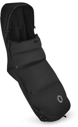 Bugaboo Performance Winter Footmuff–Thermolite® Insulated, Water-Repellent Stroller Footmuff with Removable Insert, Adjustable Hood, Reflective Details – Fits All Bugaboo Strollers - Heritage Black
