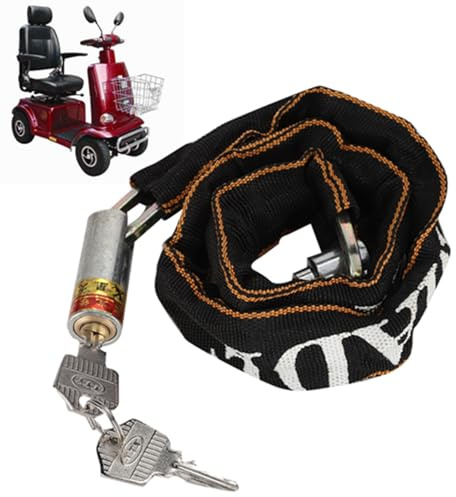 Culnflun Candado de cadena para bicicleta con 2 llaves, candado de cadena antirrobo para motocicleta, Scooter de movilidad, candado de seguridad resistente para bicicleta