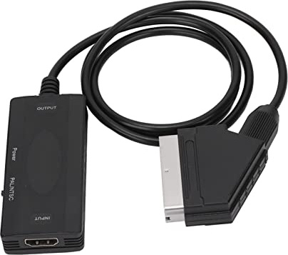 Leftwei Till SCART-omvandlare, Full HD 720P 1080P AV-adapter, NTSC PAL-videokonverterare med Multifunktionsdesign, Idealisk för HDTV, Bildskärm, Projektor, STB, VHS, och DVD-spelare