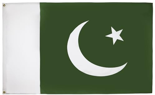 AZ FLAG - Bandera Pakistán - 90x60 cm - Bandera Pakistaní 100% Poliéster Con Ojales de Metal integrados - 50g - Colores Vivos Y Resistente A La Decoloración