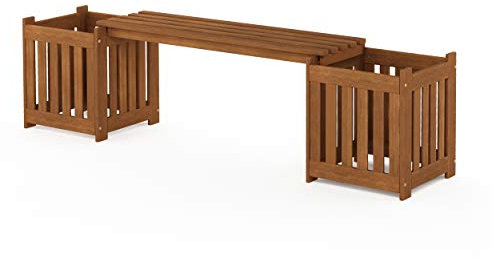 Furinno Tioman Jardinière D'Extérieur en Bois Dur avec Place, Naturel