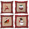 SHATCHI Set mit 4 Kissenbezügen, Rentiere, Schneemann, Rotkehlchen, Weihnachtspudding, bedrucktes Muster, Kissenbezüge, Sackleinen, Baumwolle, Leinen, Sofa, Bett, Überwurf, Kissen, Couch, Weihnachten,