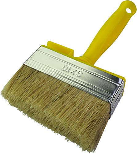 AERZETIX - Brocha de Cerdas Naturales de Jabalí/Pincel Plano de Superficie - 30x100mm - Pintura de Pared/Barniz - Cepillo de encalar - Mango de plástico - Herramienta de decoración/renovación - C45974