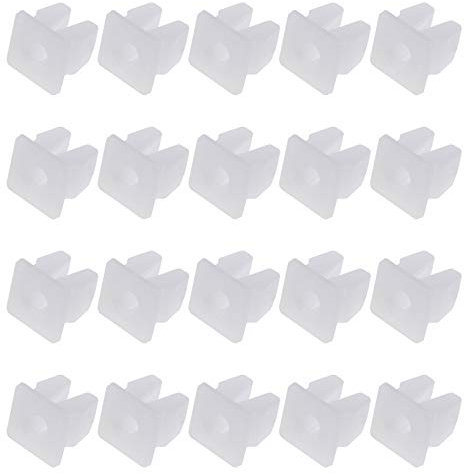 EMSea 20 tornillos para vehículo con arandelas de inserción de tuercas expansibles de plástico blanco para montaje en clip de sujeción universal para coche, barco, para agujero de 7 x 7 mm