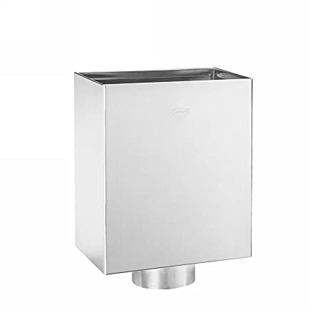 Grömo Titanzink Flachdach-Wasserfangkasten klein eckig flach DN100