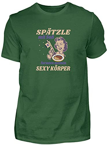 Spätzle avec sauce – Proverbes souabes – Schwaben Cadeaux – T-shirt pour homme, vert bouteille, S