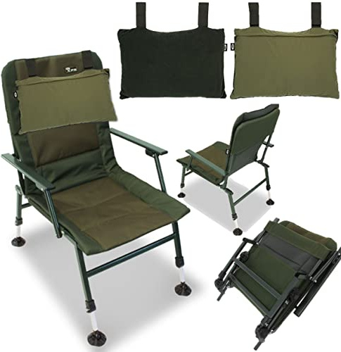 NGT XPR Carp Coarse Fishing Sturdy Chair Arm Rests Mud Feet + Soft Comfy Pillow
