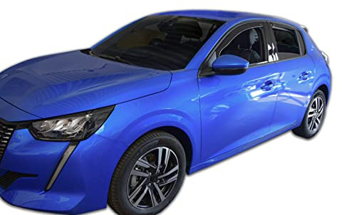 J&J AUTOMOTIVE Heko Déflecteurs d'air et de Vent pour Peugeot 208 Depuis 2019, Lot de 4pcs, Teintés, Avant et Arrière, Aérodynamique