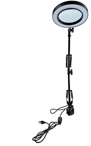 Lámpara De Aumento, Lámpara De Aumento 10X Lupa Escritorio Luz LED Ajustable Con Abrazadera Para Mantenimiento