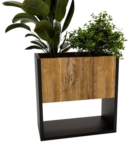 CraftPAK Blumenständer für Innen | Pflanzenständer aus hochwertigem Holzwerkstoff H45 x L44 x B22,6 cm | Blumenkasten/Blumenständer ohne Einsatz | Pflanzenkasten/Pflanzkübel - Holmuster