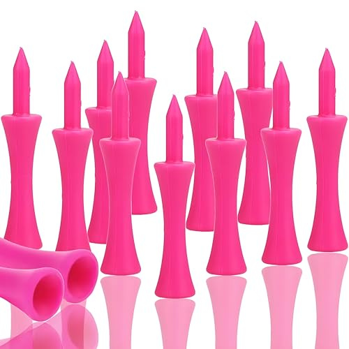 GOEDEKE Golf Tees Plastic,Pink Golf Tees 57mm Pink Castle Tees Long Short Durable Portable Professional for Golfer Practice (50pink)