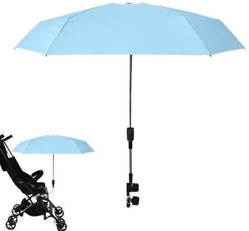 Dtaigou Clip Chair Umbrella,Stroller Umbrella Stroller Sun Shade with Clamp - UV Protection UPF 50+ Clip Chair Umbrella for Baby Strollers, Pushchair Pram