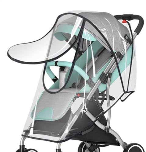 Funda para cochecito, cubierta para cochecito de bebé, resistente al viento, con ventana transparente y cremallera, impermeable, protege del polvo, la nieve, el viento y la lluvia