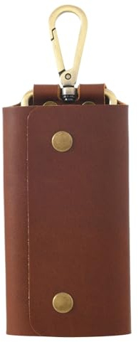 Generico Portefeuille - Portefeuille avec Anneau | Porte d'anneau en Cuir PU | Organisateur de Sac de Monnaie Portable | Sac rétro Compact avec Boucles en métal | Sac Organisateur, Dark Brown,