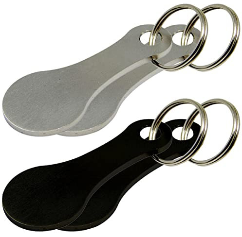 Lurrose 1 Juego Fichas De Carrito De Inoxidable con Llaveros Portátiles Extractores Multifuncionales para Carritos De Supermercado 4 Piezas