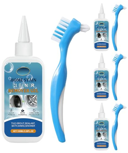 3 pcs Mould Remover Gel with Brushes, 3.5 Fl Oz Multi-Surface Heavy Duty Black Mold and Mildew Cleaner for Washing Machine Seals, Kitchen Sinks, Tiles, Grout, Bathroom, Refrigerator