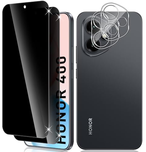 Vanrain Pellicola Privacy per Honor 400 5G, 2+2 Pezzi Anti Spy Vetro Temperato e Fotocamera Protettiva, Protezione Schermo Durezza 9H Anti Graffio