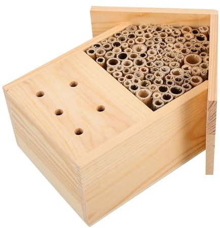 Anneome Casa de Abejas Colgante de Madera Natural 22X6X245 CM para Jardín y Exteriores Colmena Decorativa para Polinizadores Refugio Seguro para Apicultores y Jardineros