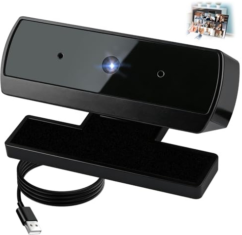 Pmqs Webcam 4K, Full HD 1080P Caméra Web, Web Cam USB Portable Plug & Play Autofocus pour Windows MacOS Linux Youtube Streaming Skype Appel Vidéo Zoom Vidéoconférence
