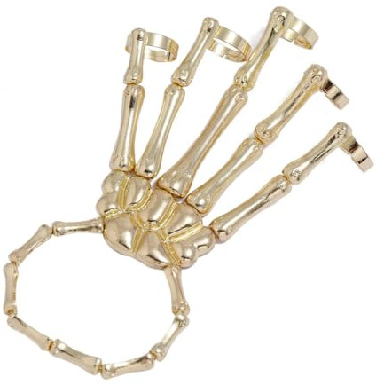 Dödskalle armband punk gotisk halloween cosplay smycken | Skelettarmband ring handkedja för vän dotter mamma fru flickvän älskare semester fest scen uppträdande cosplay