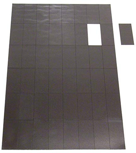 MagFlex® Self Adhesive Flexible Magnetic Rectangles for Creating Magnetic Pictures, Artwork, Signs or Displays - 50mm x 24mm - 48 per A4 Sheet Black