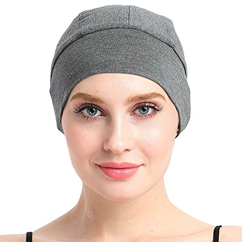 FocusCare Gorro de dormir para pérdida de cabello, cubierta de cabeza para mujeres de quimioterapia, Gris-Carbón, Talla única