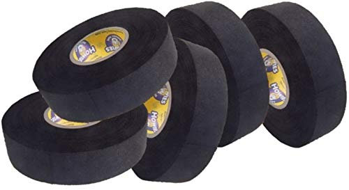 Howies 5X Schlägertape Profi Cloth Hockey Tape schwarz 25mm f. Eishockey, je 22 m