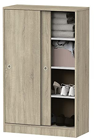 MUEBLES PITARCH | Mehrzweckschrank unter Schiebetüren für Reinigung, Küchen, Galerien, Büros, 120 x 74 x 33 cm (H x B x T), Weiß, Kollektion Tibet
