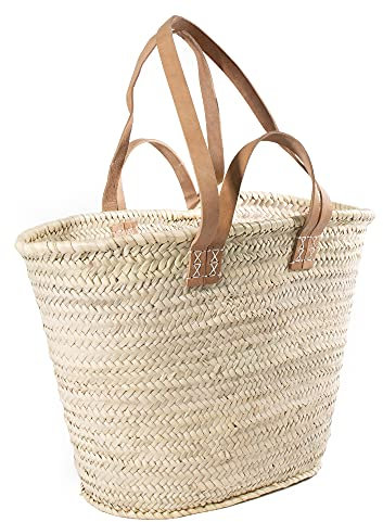 Blue Omnia, Korbtaschen, Einkaufskorb, Tragetasche, Korbtasche, Strandtasche Damen, Korbtasche Geflochten, Tragekorb, Ibiza Korbtasche, Einkaufstasche, Strandtasche Stroh, Einkaufstasche Geflochten