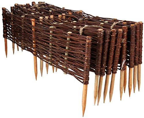 KOTARBAU® Lot de 5 bordures de parterre en osier - 100 x 20 cm - Pour fleurs et légumes