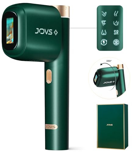 JOVS Depilación láser, [24J Energy] Depilación IPL para mujeres y hombres, tecnología de enfriamiento de hielo de zafiro indoloro de 2.8 °C, 6 modos para dispositivo de depilación de todo el cuerpo