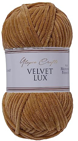 Utopia Crafts Velvet Lux Chenille Yarn 100g (Warm Brown)