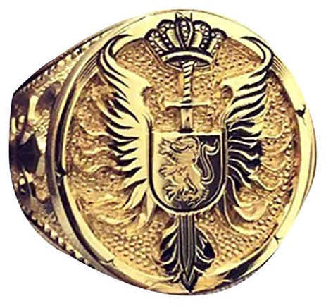 Bague Lion pour Homme - Anneau Tête de Lion Viking Nordique, Couronne en Or, Aile de Bouclier d'Épée Gothique, Chevalière Hip Hop, Amulette Totem Ancien (64)
