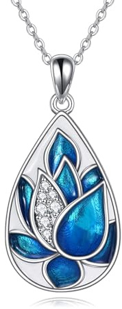 POPLYKE 925 sterlingsilver kolibri halsband bi halsband filigran tårdroppe smycken för kvinnor gåvor, Sterlingsilver, Kubisk zirkonia