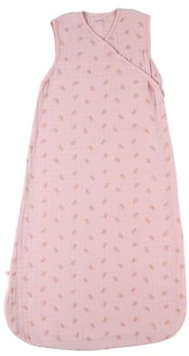 NOUKIE'S - Gigoteuse bébé Eté - 100 cm - 6 à 24 Mois - Légère, Pratique, Ajustable - Grenouillère Mixte TOG < 1.0-100% Mousseline de Coton bio - Rose- Sac de couchage Libellules