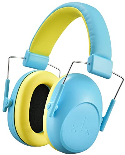 Onhear Casque Anti Bruit Enfant, Casque Pliable Réglable Confortable, avec Une Atténuation de SNR 28dB, Garcon et Fille Âge 3-16 Years,Casque Anti-Bruit pour Milieu Bruyant ou Stressant（Bleu Clair）