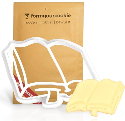 Ausstecher Buch Schulanfang Schulstart Ausstechform aufgeschlagenes Buch Lesen Schulanfänger Geschenk Keksstempel Keksform FORMYOURCOOKIE