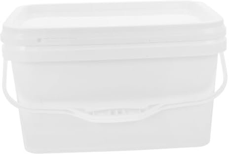 jojofuny Seau De Peinture avec Couvercle en Polypropylène PP, Récipient De Peinture Rectangulaire Blanc 3 litres, Poignée Pratique, Seau De Rangement Polyvalent pour Chantier Et Bricolage