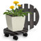 Oramics 2 Stück Pflanzenroller Rund aus Massivholz in Schwarz – Ø30 x 8 cm bis 120 KG belastbar – Rollbrett für Pflanzen, Blumentöpfe und Blumenkübel – Blumentopf Untersetzer mit 4 Rollen