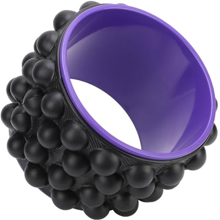 ACOGEDO Back Bårhjul - 3D Acupoint Back Cracker Roller för Styvhetsrelief, Lila och Svart Yogahjul för Ryggradsterapi och Förbättring Av Flexibilitet